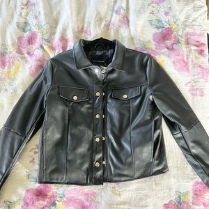 Faux black leather jacket olivaseus BRAND NEW